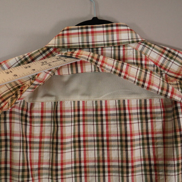 Pendleton Womens XL Button Down Long Sleeve Shirt Brown Red Plaid Vent Back - Picture 10 of 15